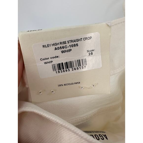 AGOLDE NWT Riley Crop Denim Jean in Whip // 25 - Picture 9 of 13